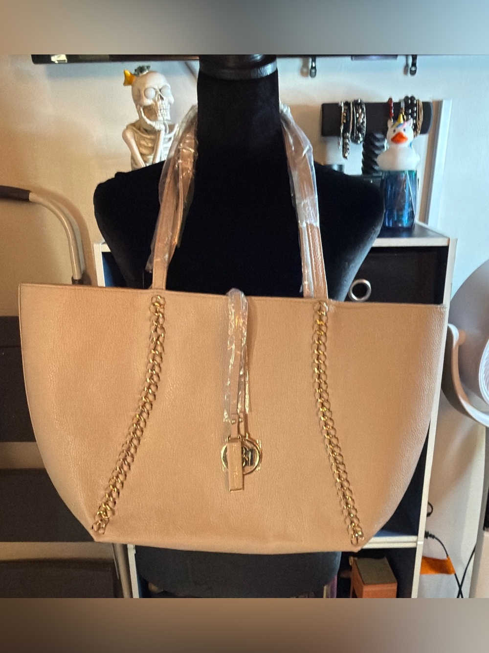 Badgley Mischka Taupe Tote